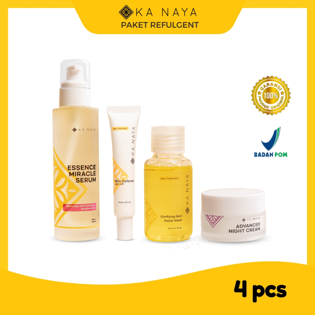 Ka Naya Paket Skincare Refulgent Sabun Wajah Pria - Skincare Pria Pemutih Wajah - Serum Pemutih Waja