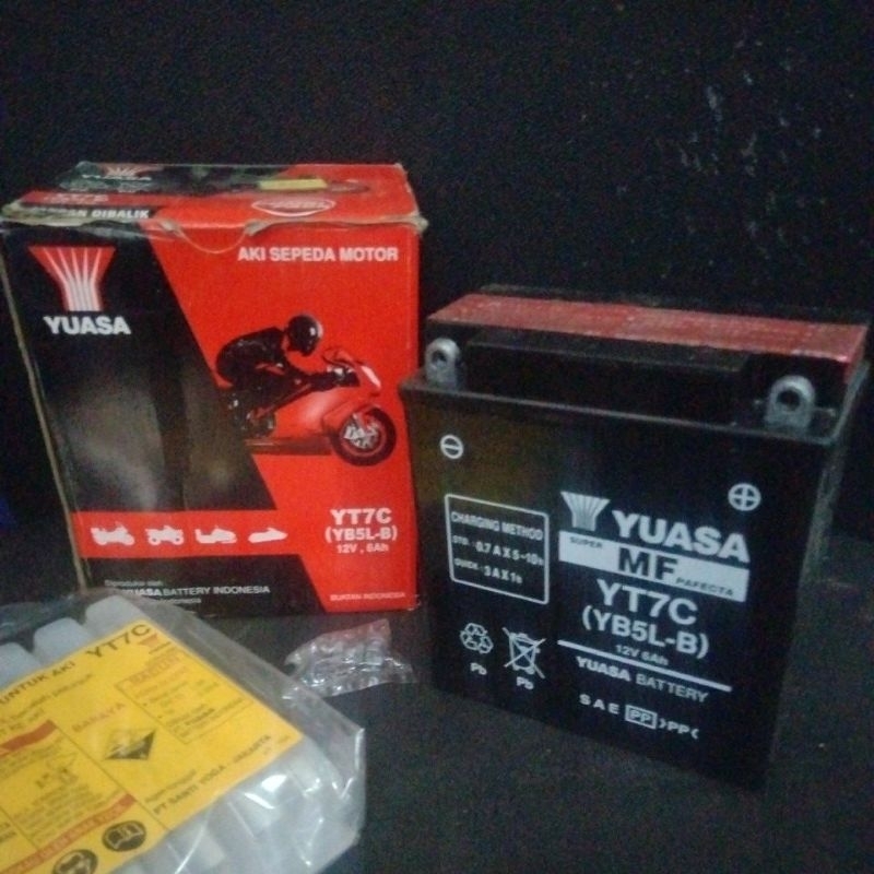 AKI MOTOR ASTREA GRAND LEGENDA SUPRA FIT X 100 MIO SPORTY YUASA YT7C YB5L-B 12V 6AH VEGA JUPITER Z S