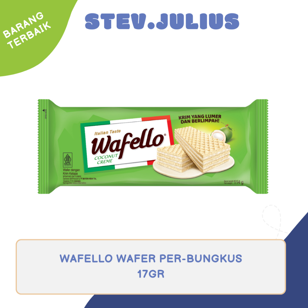 

WAFELLO WAFER KRIM KELAPA PERBUNGKUS 1 X 17GR