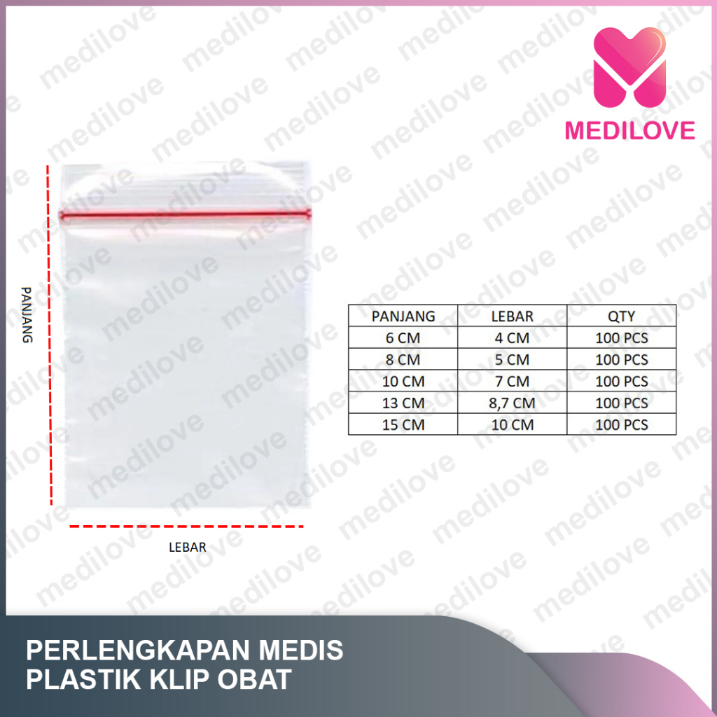 PLASTIK KLIP OBAT / PLASTIK KLIP SAMBAL / PLASTIK KLIP SERBAGUNA / PLASTIK KLIP 8,7 X 13 / PLASTIK K
