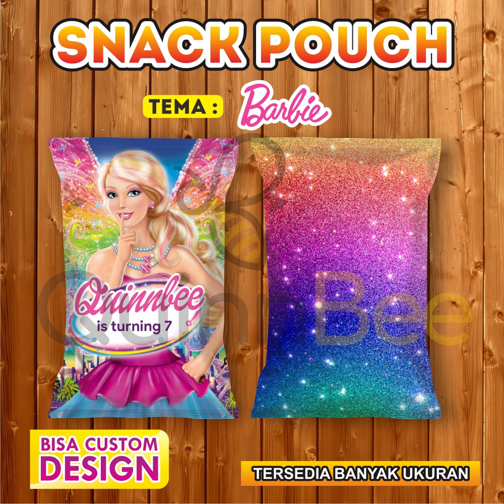 Snack Pouch Jumbo|Pouch Ultah|Kemasan Snack Ulang Tahun|Birthday Snack Pouch (Gratis Design) - BARBI