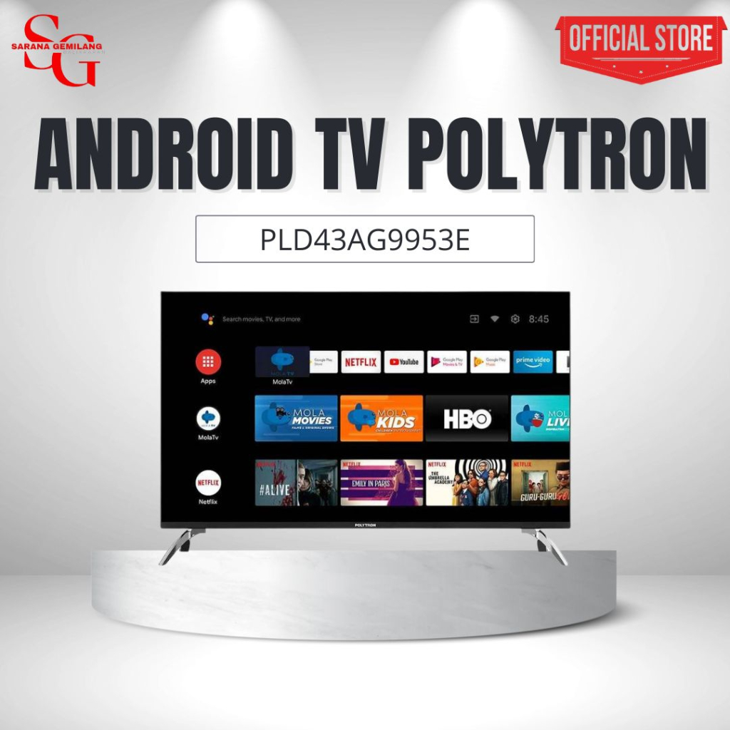 POLYTRON LED SMART TV 43"/ANDROID TV POLYTRON 43" FULL HD PLD43AG9953E