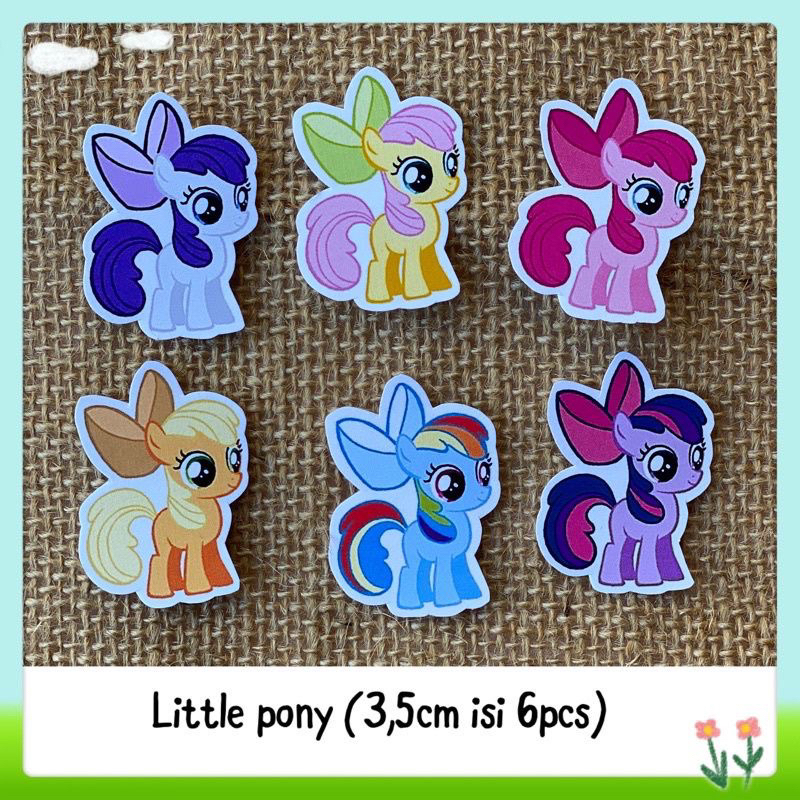 

6pcs sticker tempelan glossy little pony