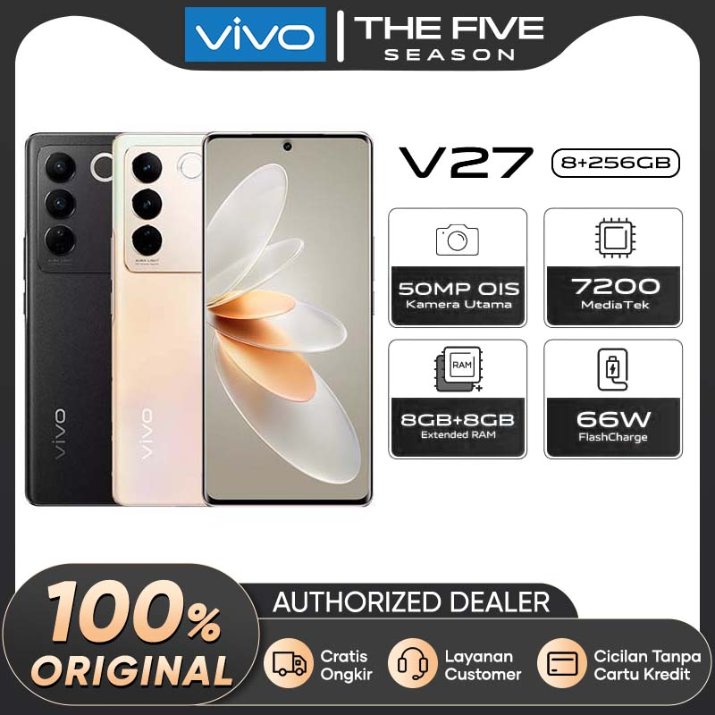 PROMO Vivo V27 5G 8/256GB RAM 8GB ROM 256GB Dimensity 7200 66W FlashCharge VIVO V27 8/256 Garansi Re
