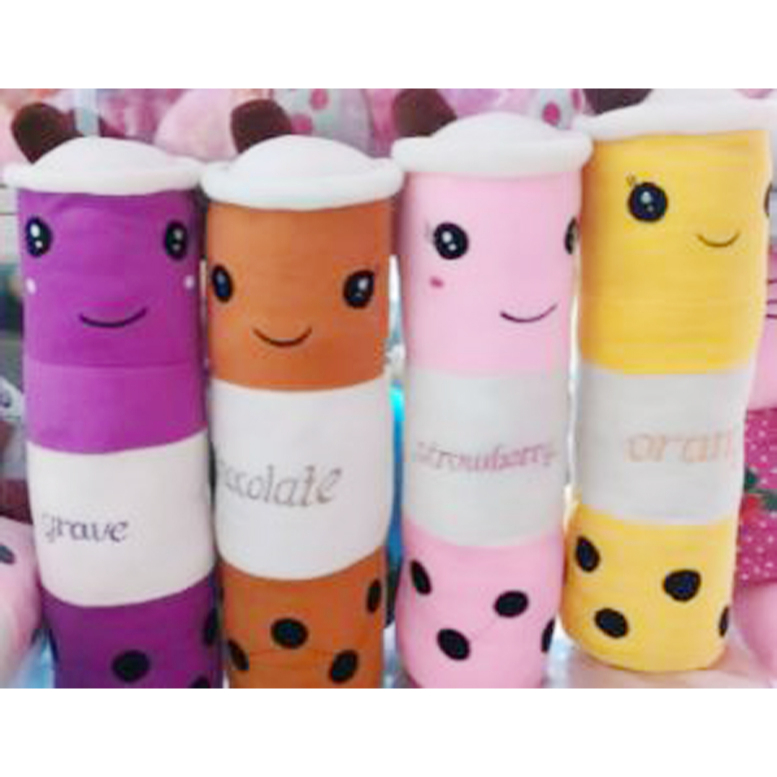 BONEKA GULING BOBA 55CM BORDIR / BANTAL BOBA VIRAL LUCU BISA UNTUK BAYI / COD READY MAKASSAR