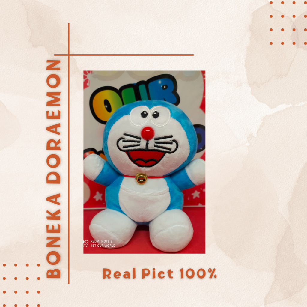 BONEKA DORAEMON LAUGHT S BORDIR / BONEKA EMON KETAWA VELBOA LEMBUT / COD READY MAKASSAR