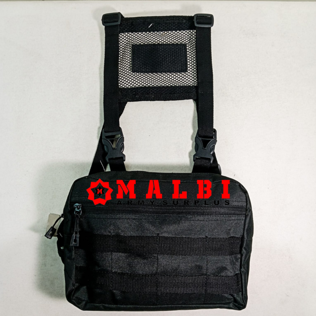 Tas Dada Chest Bag Tactical Outdoor Hitam TNI POLRI