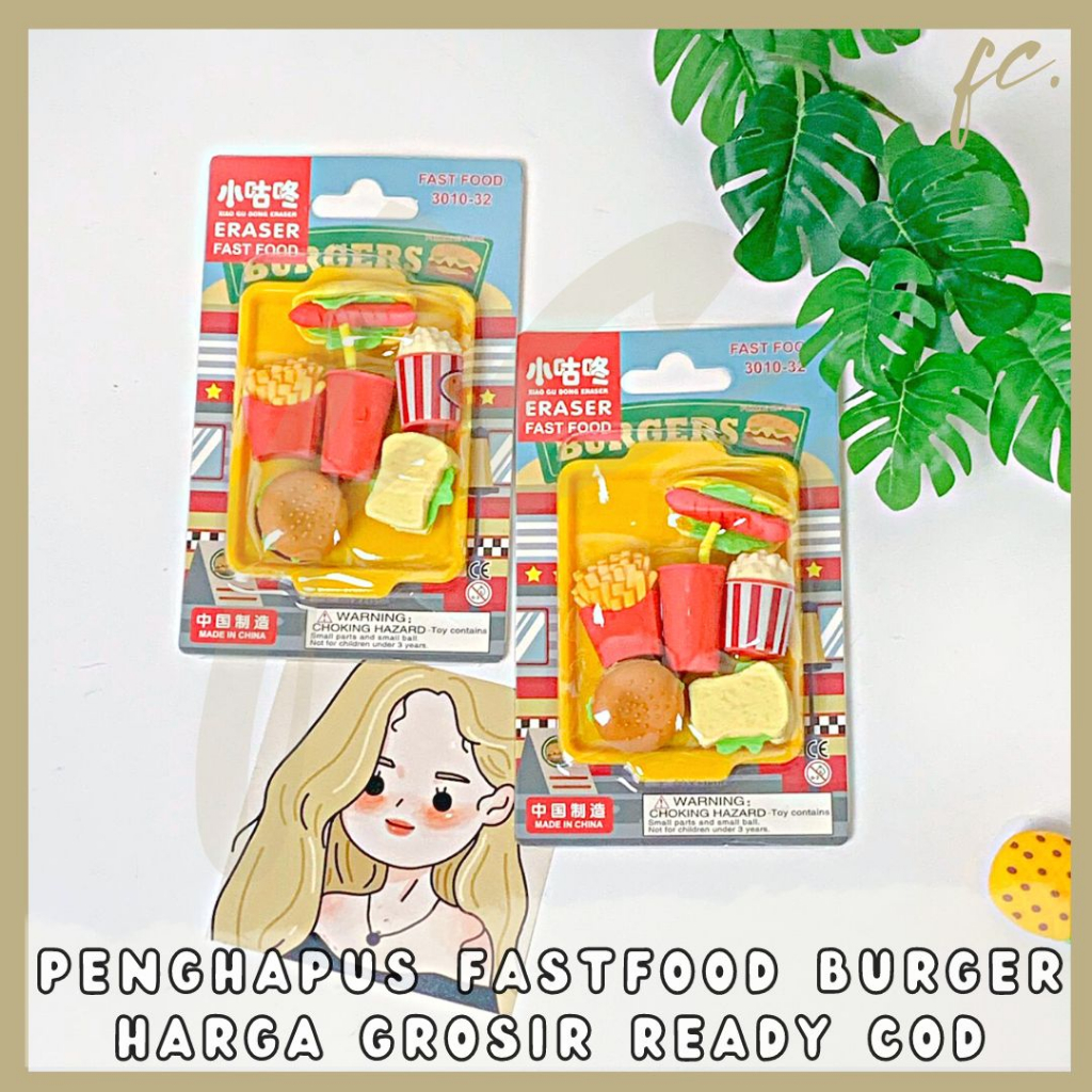 

Set Penghapus Karet / Setip / Penghapusan Burger Kola 3010 Kentang Soda Popcorn Hotdog Roti Lapis Sandwich Fast Food Cola Tray Nampan Mini Miniatur Mainan Toy Rubber Eraser Grosir Ready COD