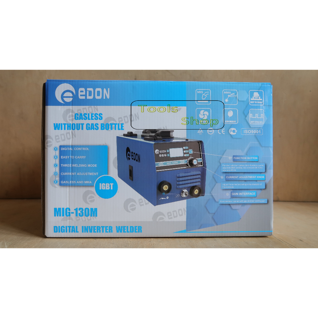 EDON MIG 130M/ Mesin Las Gasless/Mesin Las CO + MMA