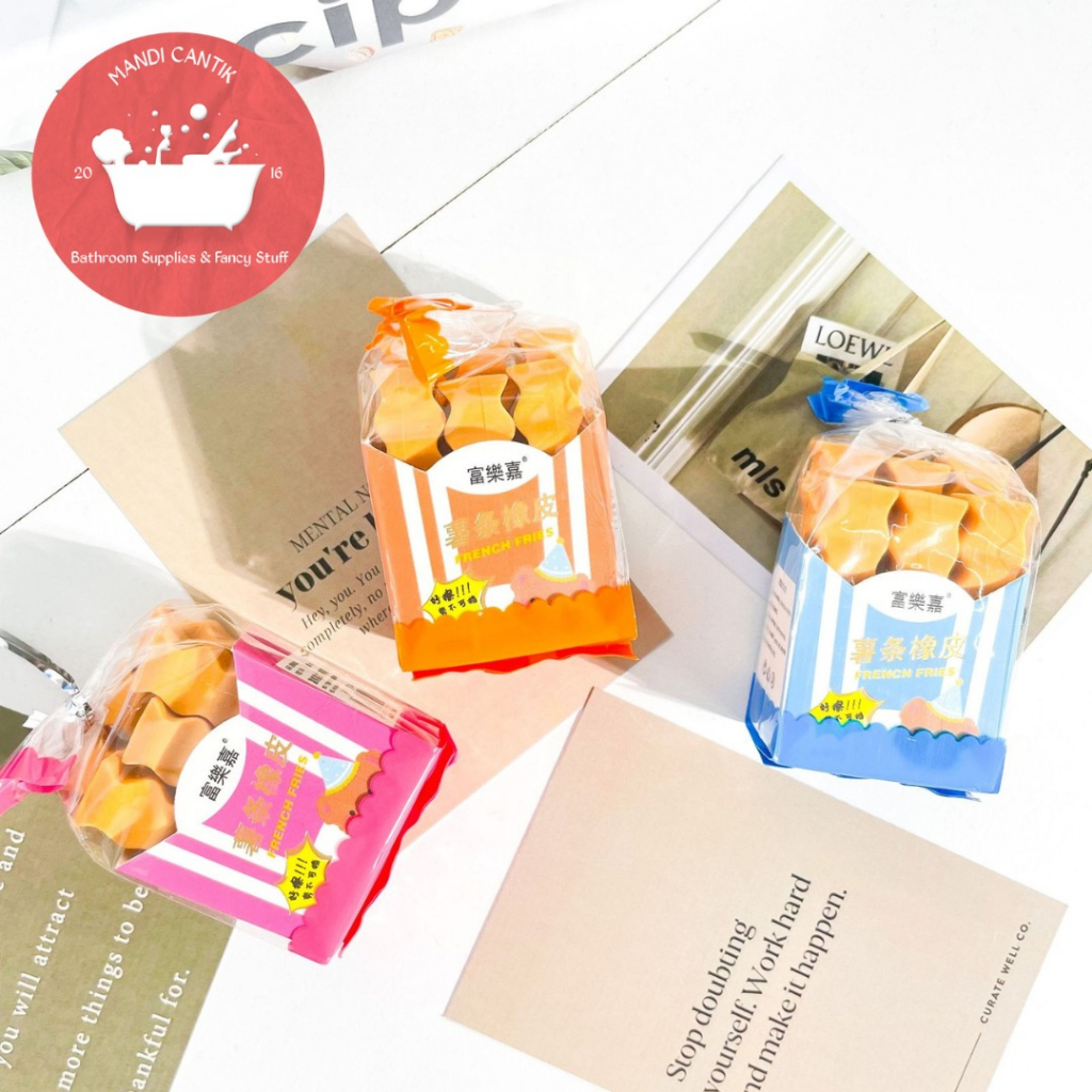 

PENGHAPUS FRENCH FRIES ISI 6 PCS ALAT-ALAT SEKOLAH AESTHETIC KOREA LEM KERTAS ERASER HAPUSAN