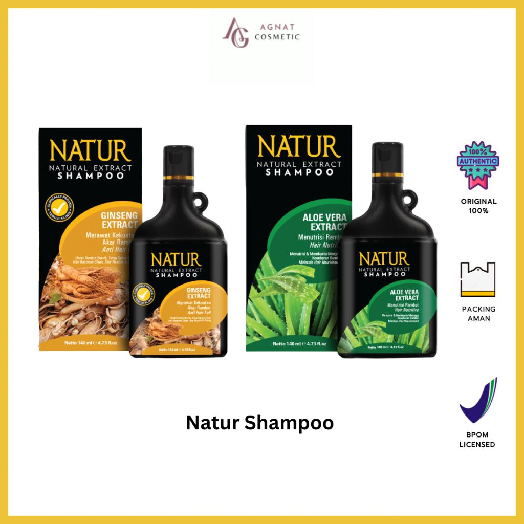 Natur Shampoo Extract Ginseng 140 ml - Shampoo untuk Rambut Rontok / Anti Hair Fall | Natur Shampoo 