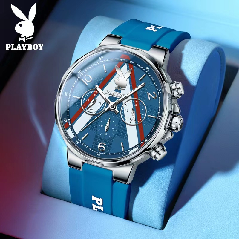 PLAYBOY Jam Tangan Pria Anti Air Original Led Multifungsi Terbaru Fashion Tali Silikon Sport Watch