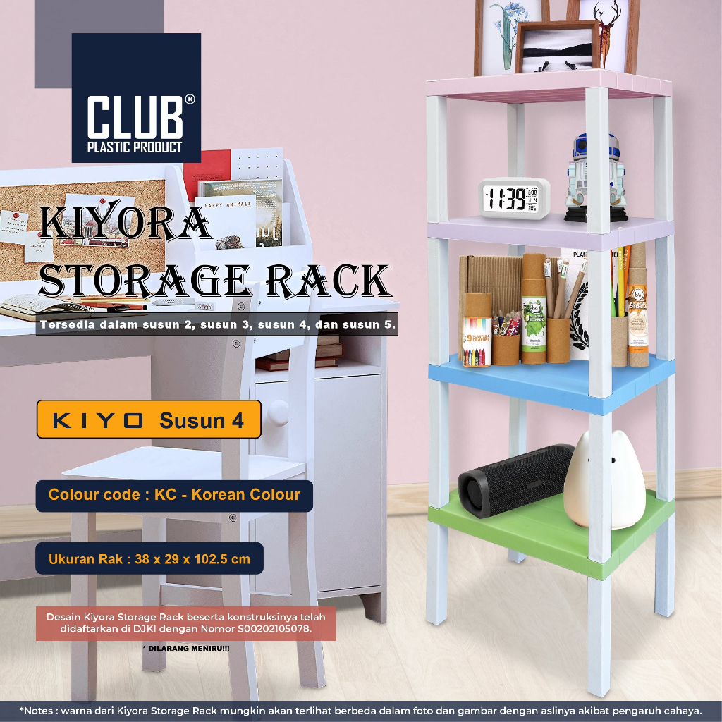 Club Kiyora Storage Rak Susun 4 Rak sepatu / Rak serbaguna  / Rak dapur /Rak Multifungsi / Rak multi