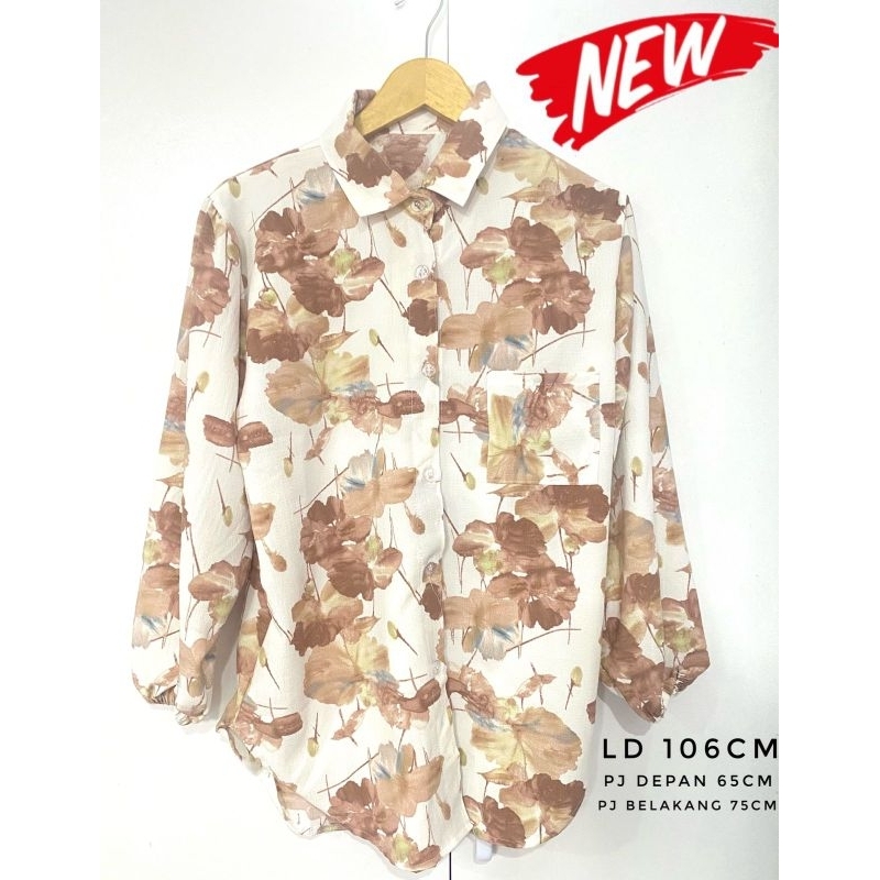 NEW Kemeja Wanita Motif Daun