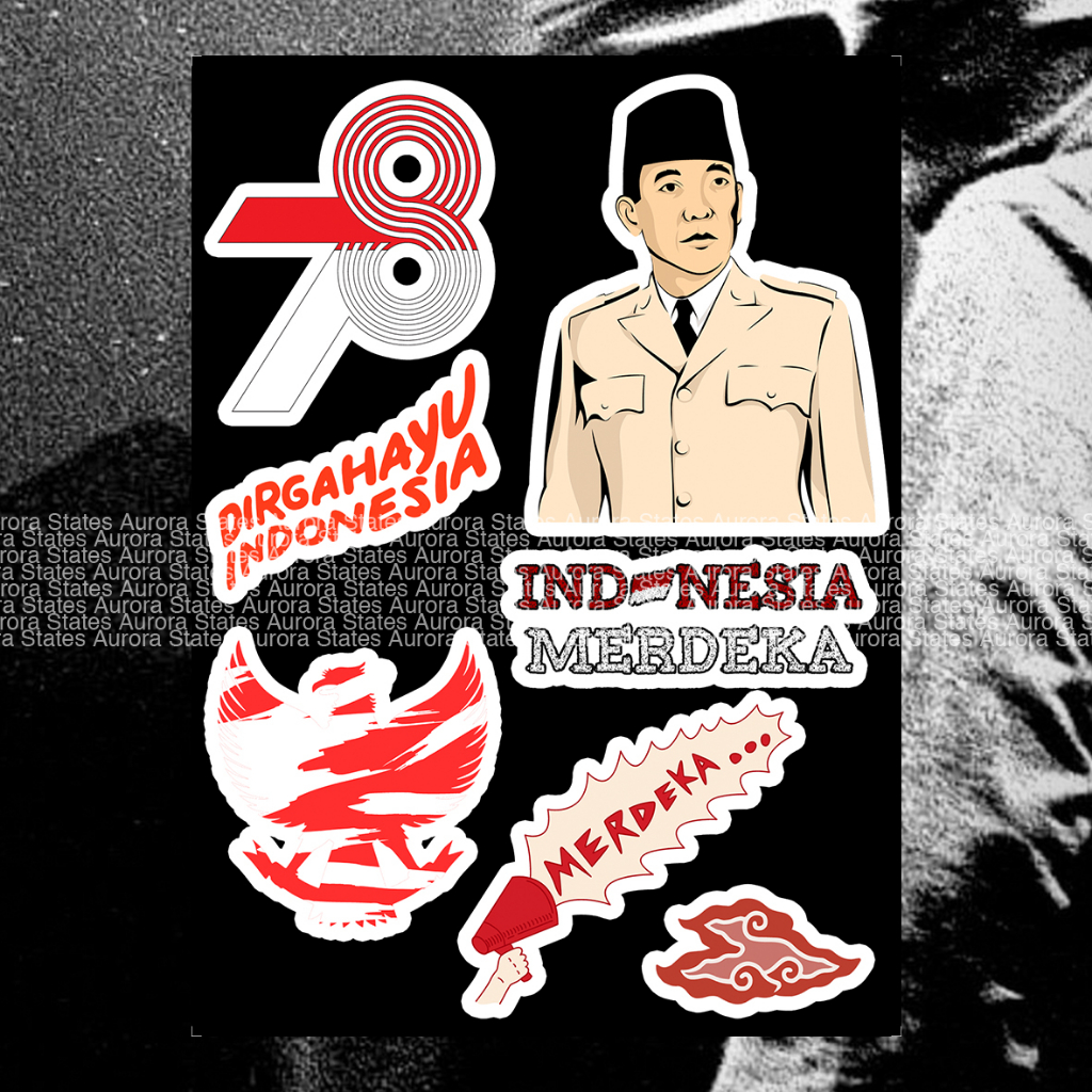 

Sticker Kemerdekaan Indonesia 78th | Sticker Bung Karno | Bendera Merah Putih