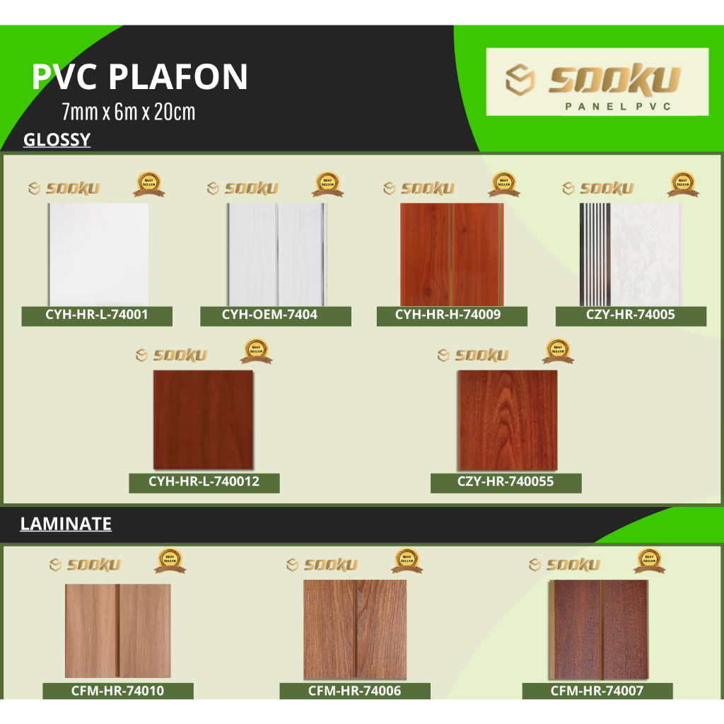 Plafon PVC berbagai motif Harga Permeter/ Plafon PVC murah