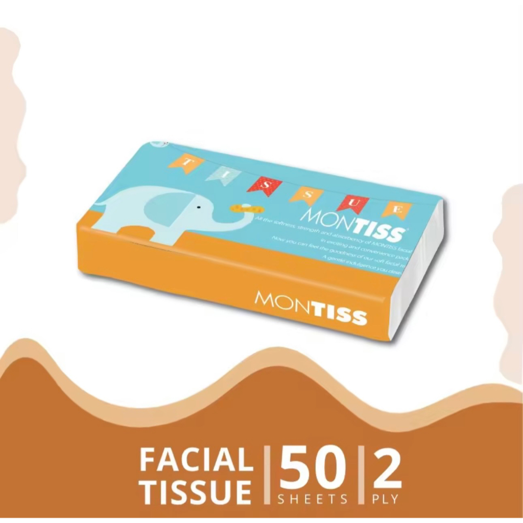 Tissue montiss travel pack tisu 50 sheets 2 ply [ MONTIS 50 SHEET]