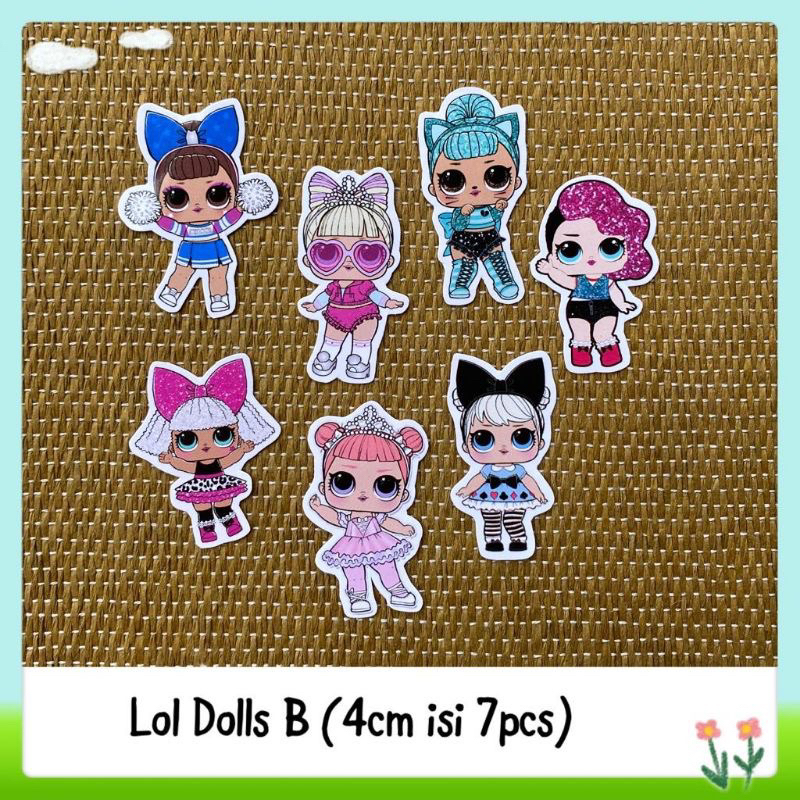 

7pcs sticker tempelan glossy lol dolls