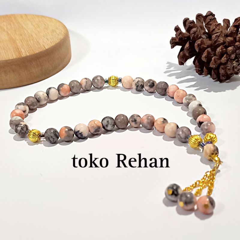 TASBIH BATU RUBY TANZANIA ORIGINAL 33 BUTIR