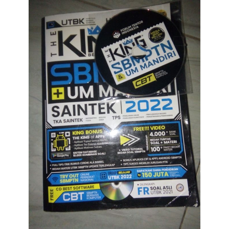 PRELOVED BUKU THE KING SBMPTN/SNBT MANDIRI SAINTEK+TPS FREE CD BEST SOFTWARE