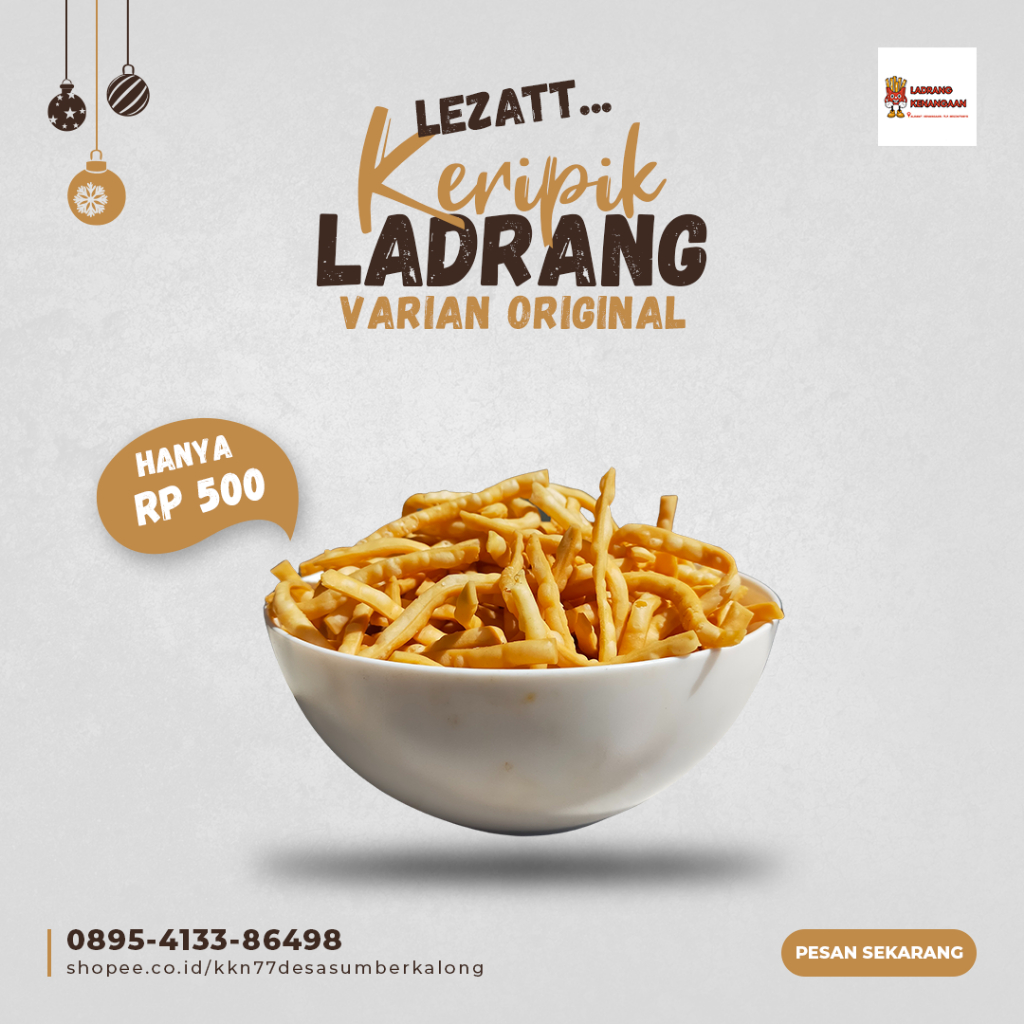 

Keripik Ladrang Tepung Varian Original & Balado