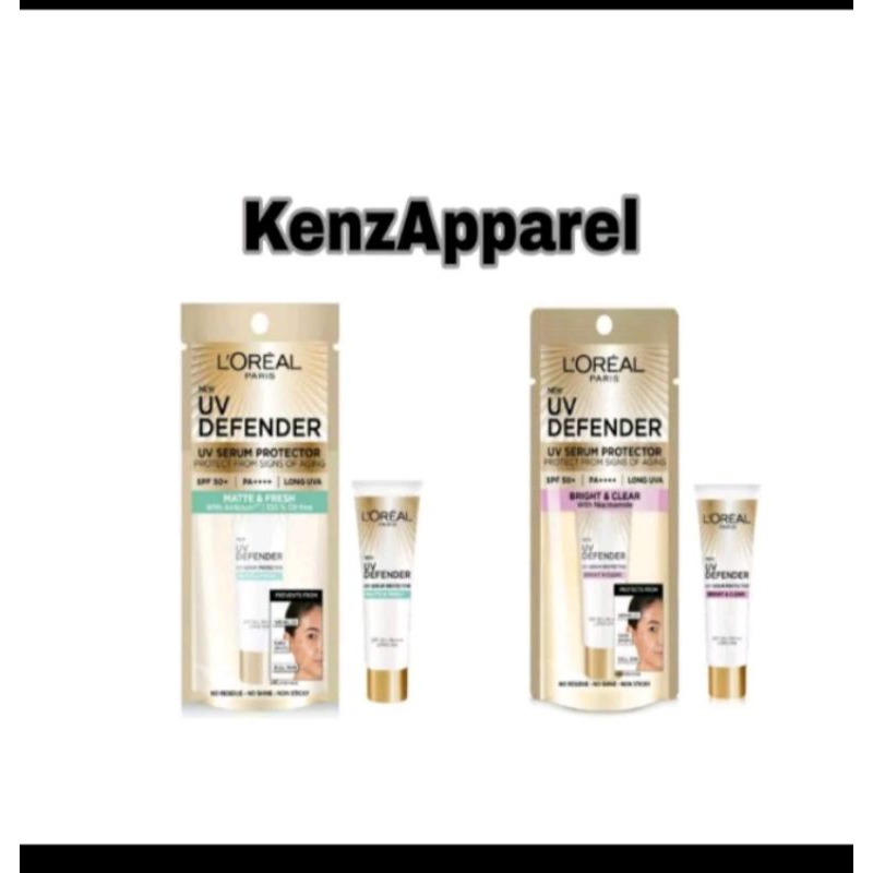 L'oreal UV defender serum protector sunscreen bright & clear matte & fresh spf 50 / pa+++