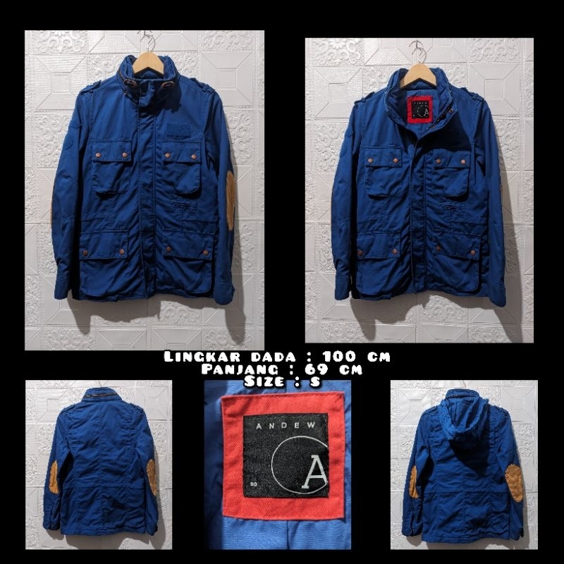 Jaket Tactical M65 Parka Merk Andew Warna Biru Second Original.