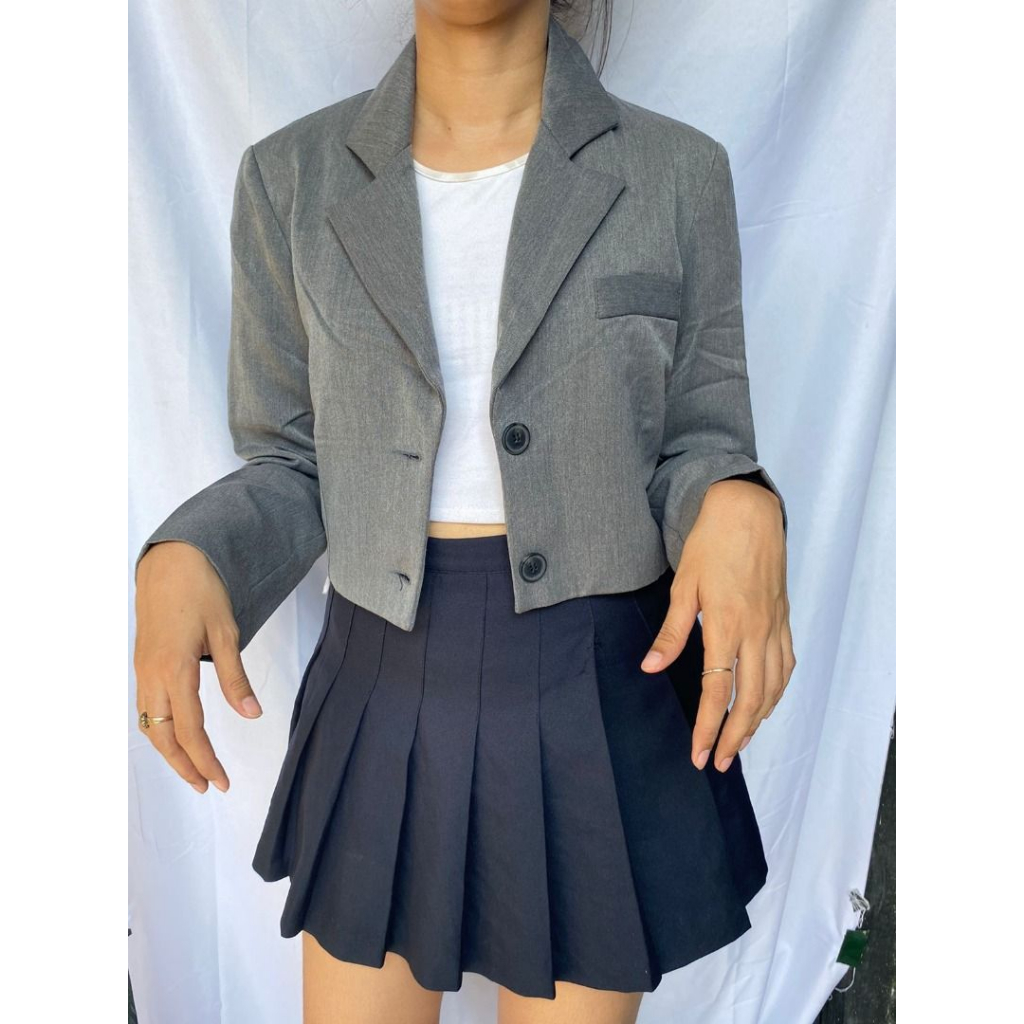 BLAZER CROP kOREA LENGAN PENDEK