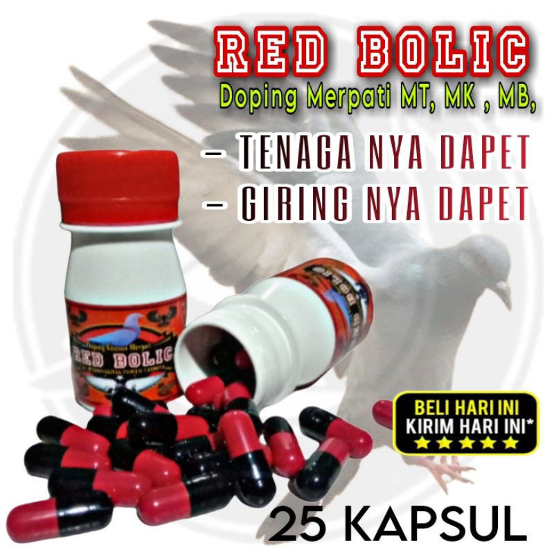 RED BOLIC ISI 25 KAPSUL doping merpati terbang tinggi vetabolic vetafarm ferfect power speed dsm liu