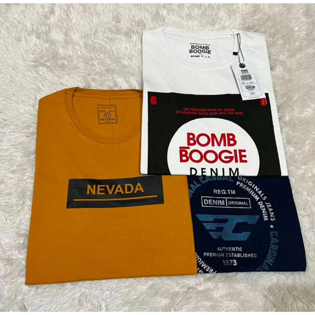 Paket 3 pcs 100 ribu Kaos Distro MixBrand Lengan Pendek Asli Bandung Terbaru 2023 Kaos Cowok Distro 