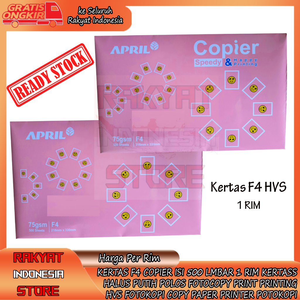 

KERTAS HVS F4 PER 1 RIM 75 GSM COPIER APRIL BY PAPER KERTASS ISI 500 LEMBAR KERTAS HALUS FOTOCOPY PRINT PRINTING FOTOKOPI COPY PAPERS FOTO COPY KOPI REM BOX DUS LEMBARAN SKRIPSI DOKUMEN SURAT BERKAS ALAT TULIS PERLENGKAPAN PERSIAPAN ENVELOPE TULIS