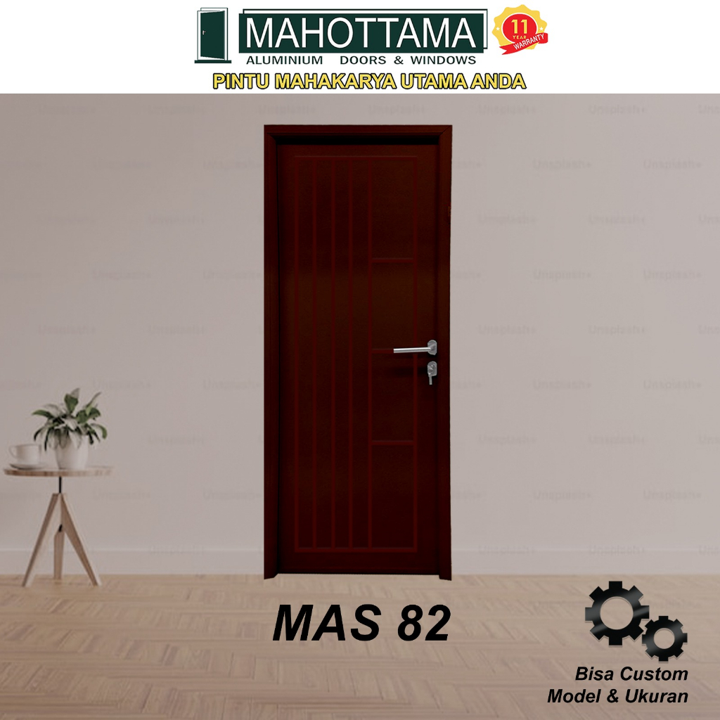 Pintu Aluminium Rumah Utama Kamar Tidur / Mandi 80 x 200 Bisa Custom Ukuran Almunium Doors MAS82 - M