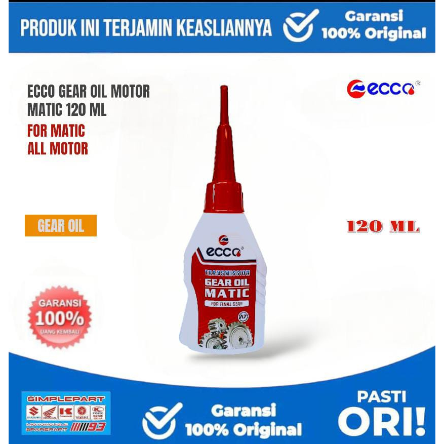 Oli Gardan ECCO MATIC 120ml / Oli Gear Matic ECCO MATIC TRANSMISSION 120 ML 100% ORIGINAL