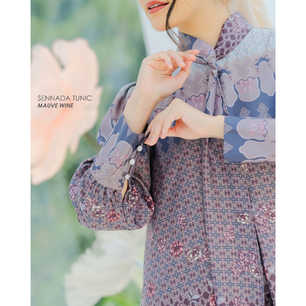 Mayoutfit Peony Set Series Mauve Wine | Sarimbit Lebaran Baju Muslim Raya Keluarga-5