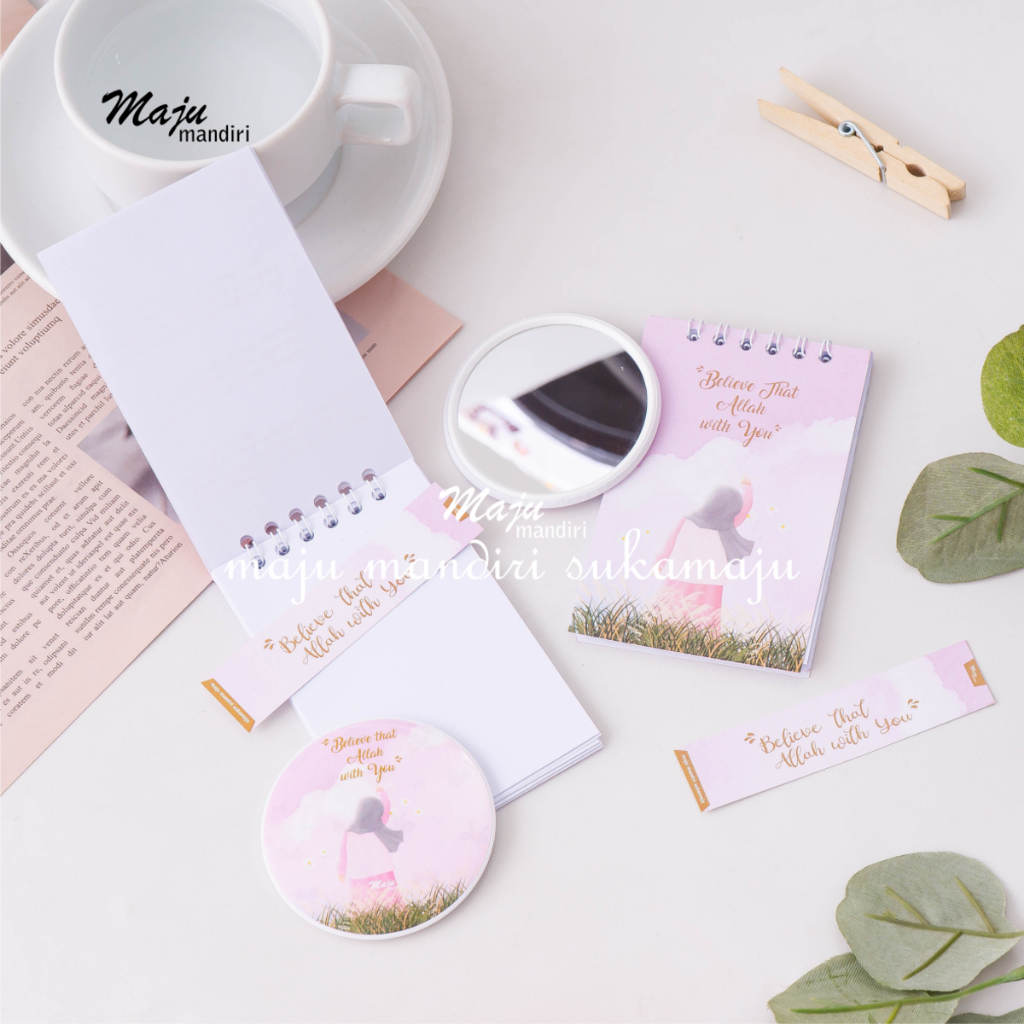 

Catatan Buku Harian Anak Sekolah Desain Unik Believe That Allah With You Bonus Cermin Kecil Aesthetic Blocknote Kecil Spiral Ring A7 Notebook Sticky Notes Memo Post Blinder Note Daily Planner