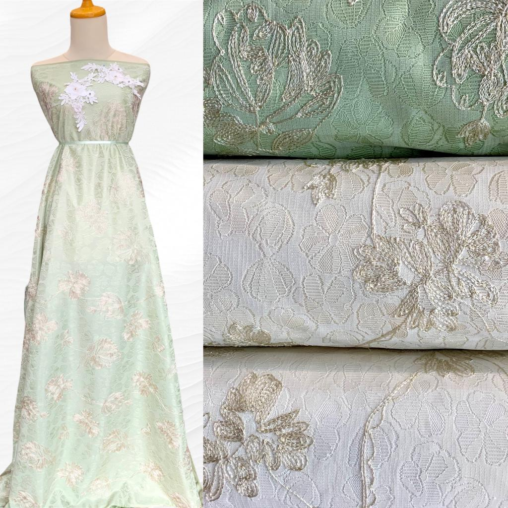 Kain Brokat Satin Rosellatte