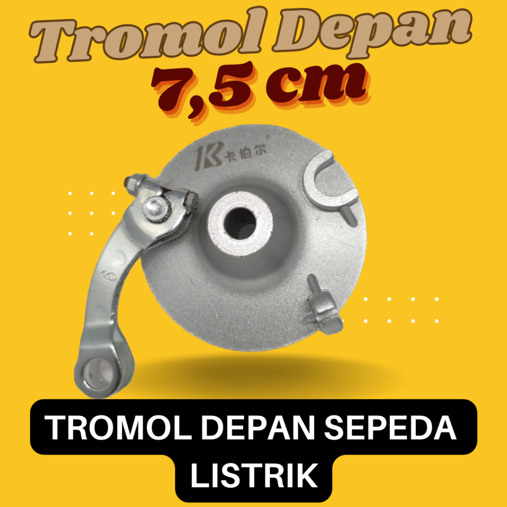 Set Rem tromol depan Sepeda listrik Motor listrik 7,5cm