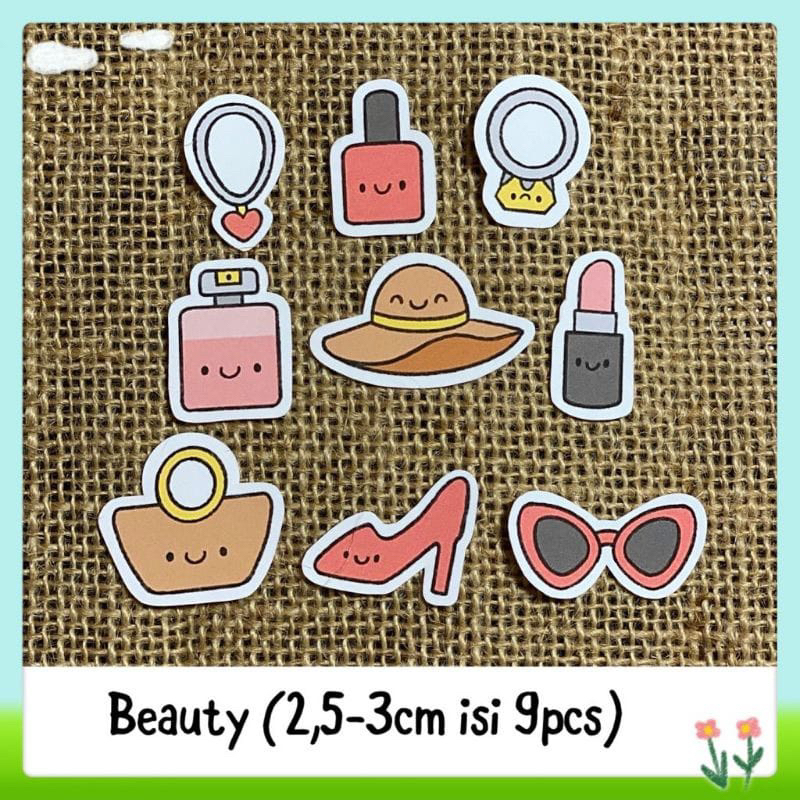 

9pcs sticker tempelan beauty