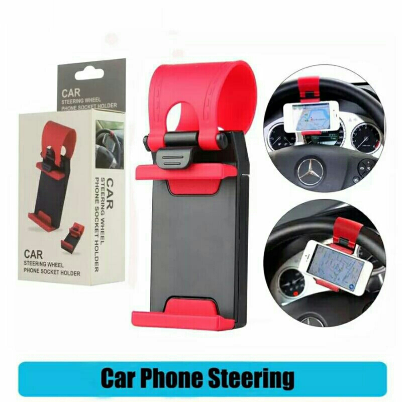 Holder Karet HP Pada Stang Setir kemudi mobil/ Holder car steering wheel