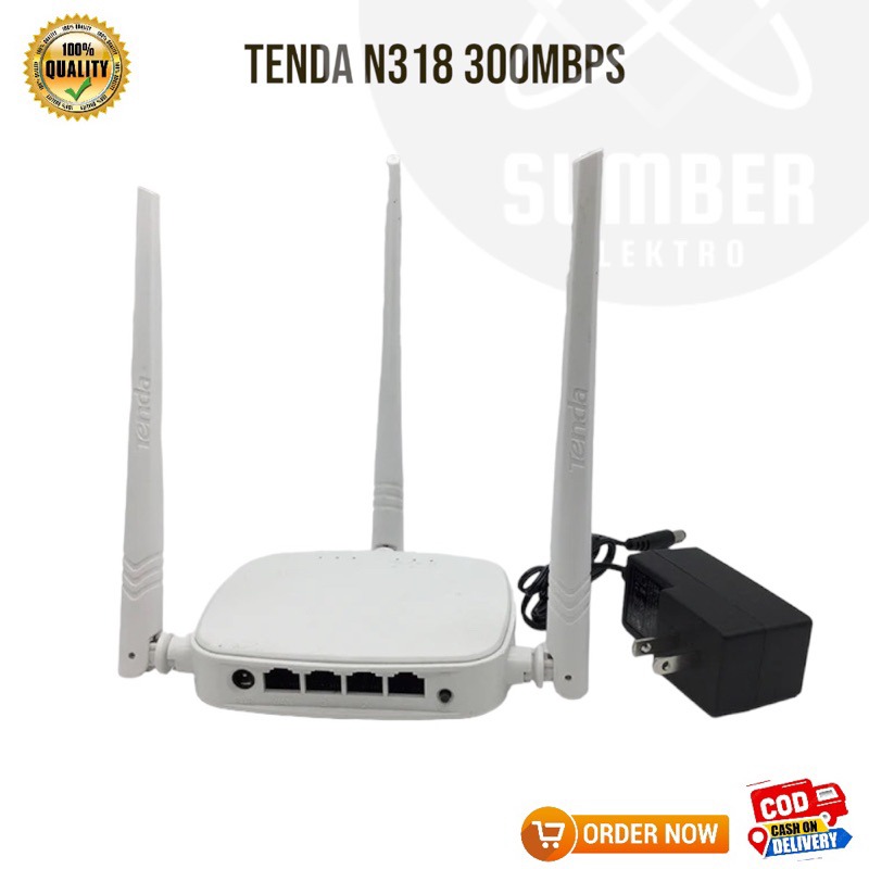 ROUTER TENDA N318 ROUTER WIRELESS WIFI 300MBPS 3 ANTENA TENDA N318 300MBPS