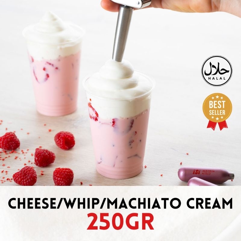 

Cheese Cream 250gr Whip Cream/Macchiato Cream Topping Minuman Kekinian