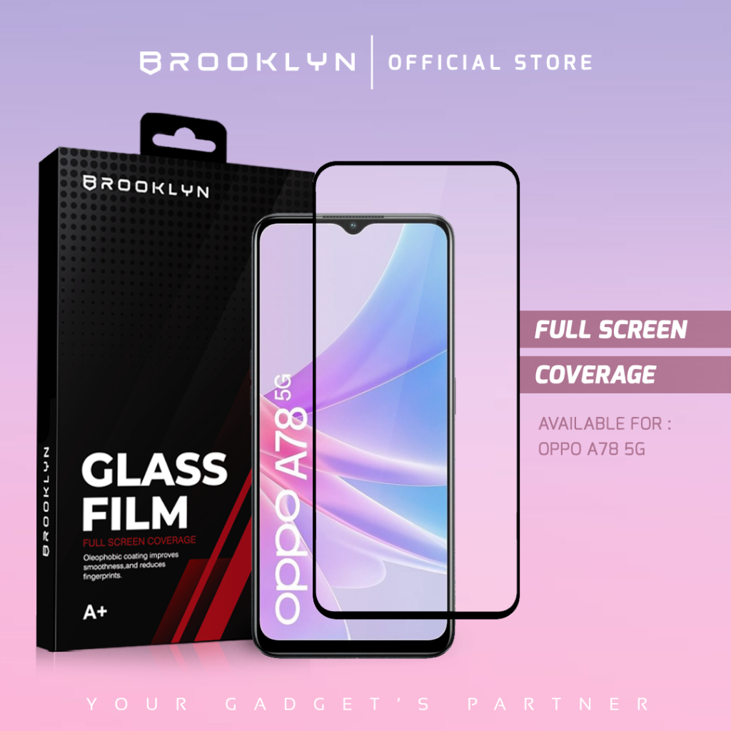 Brooklyn Tempered Glass OPPO A78 / A77 Full Cover Around Protection