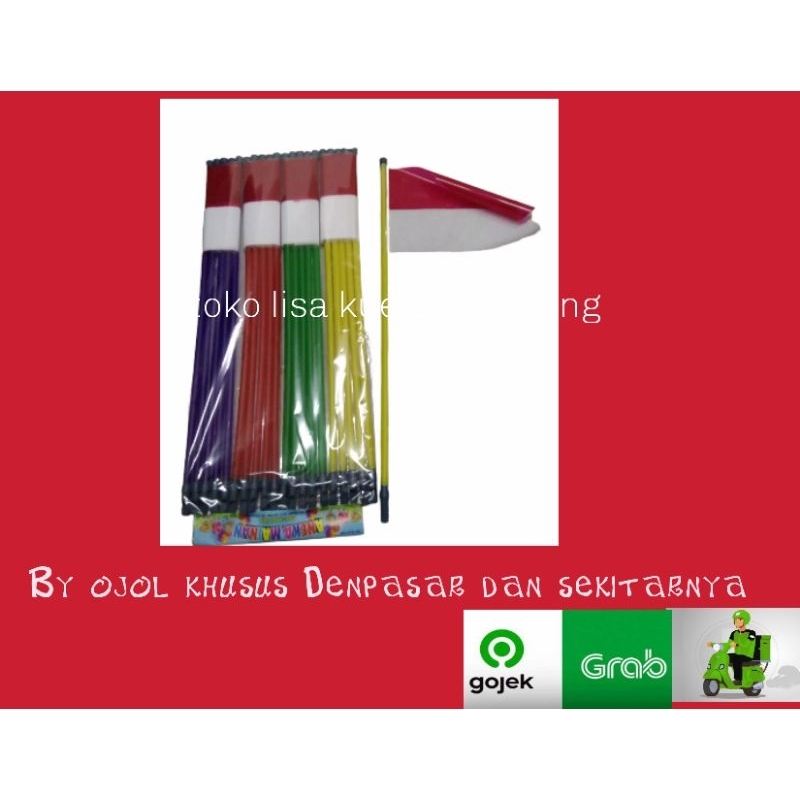 

Bendera Merah Putih plastik Stick pipet 20"S/Pak