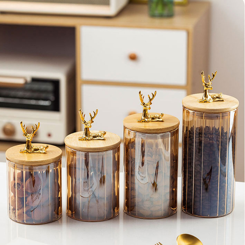 Toples Rusa Gold Penyimpanan Makanan Toples Lebaran Toples Kue Toples Deer Transparantoples Food Jar Gold