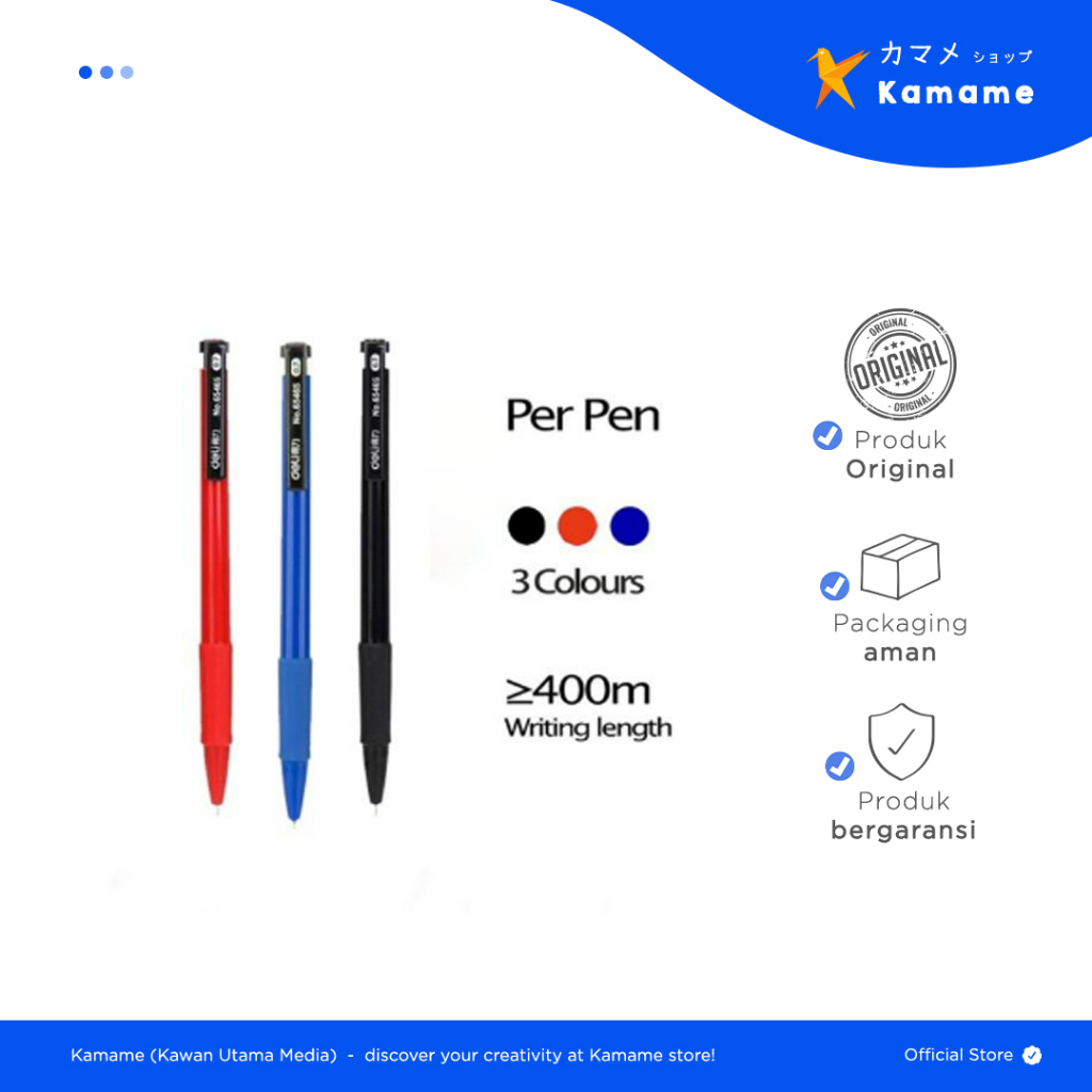 

Deli Ballpoint Pen - Deli Pulpen B. Retracable 0.7mm Dapat Menulis Hingga 500 M 6546S /1pcs - Kamame