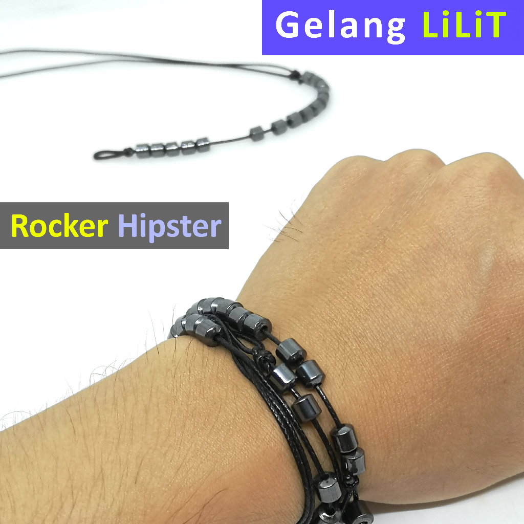 Gelang Batu Blustin Hitam Gelang Lilit Nautical Gelang tali Gelang Batu Grosir Cakrawala