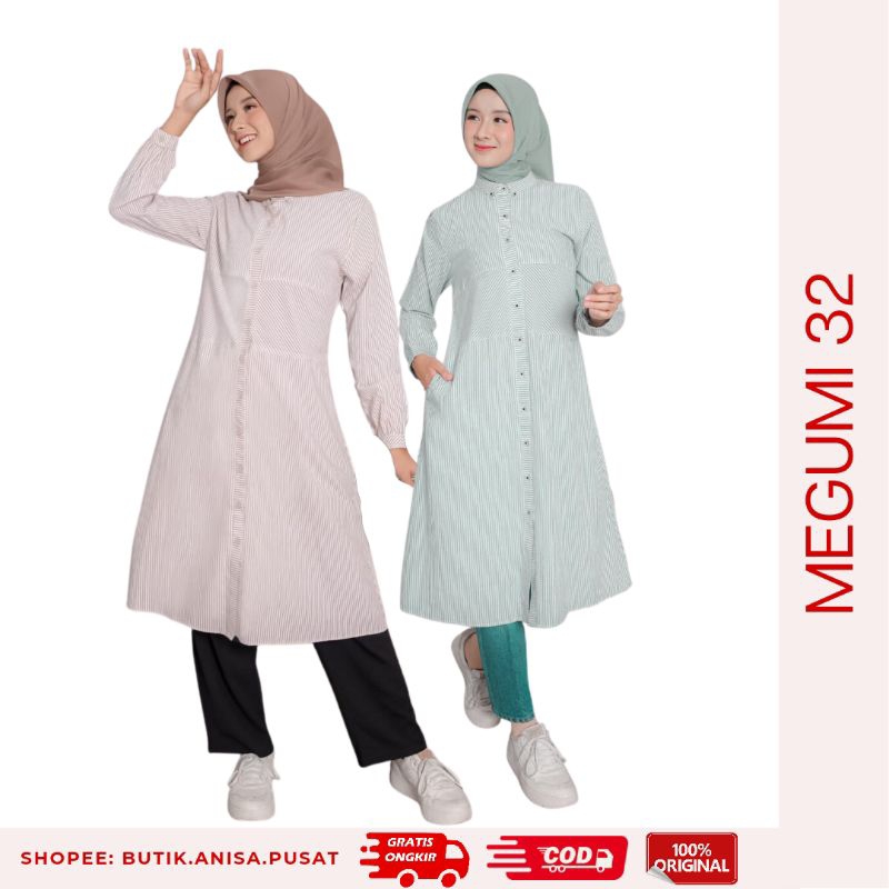 ETHICA Atasan Tunik Megumi 32 Green Mint dan Tuscany Brown