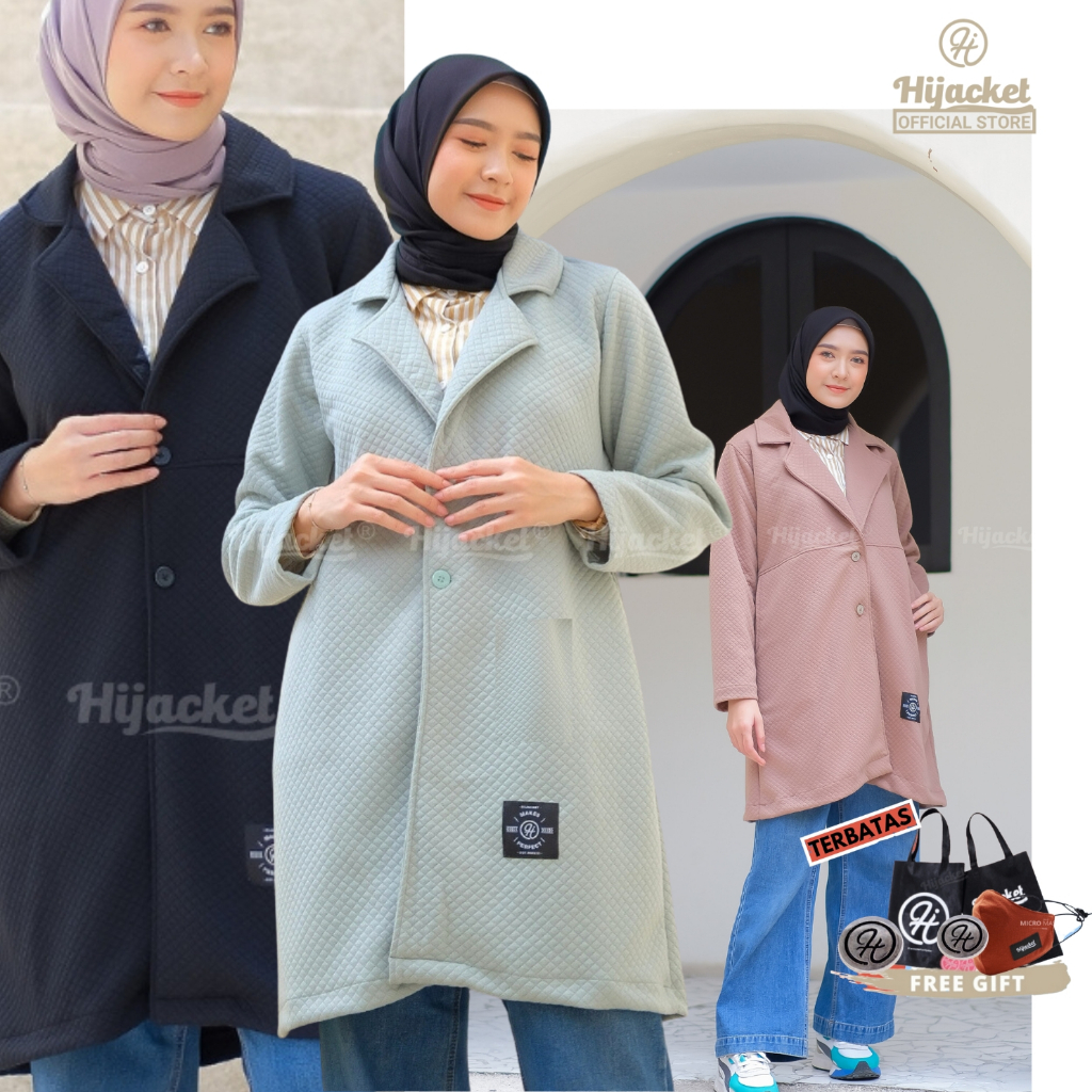 Hijacket Shafa Hijaket Jaket Muslimah Jekat Hijaber Syari Panjang