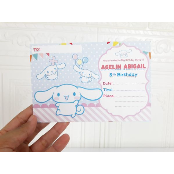 undangan cinnamoroll / invitation cinnamoroll / undangan custom cinnamoroll