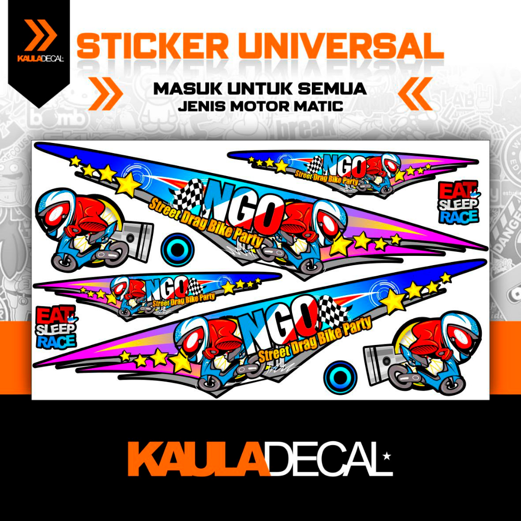 STIKER STRIPING MOTOR ALL MATIC MOTIF 510 / UNIVERSAL MATIC / STICKER / BEAT / VARIO / SCOOPY / MIO 